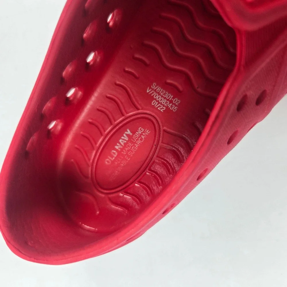 Old Navy Slip On Water Shoes Kids 9 Red Perforated EVA Summer Beach Sneakers